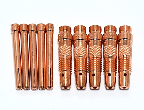 Image of RIVERWELD TIG Collet Bodies 10N25 10N28 1 /8 inch 3.2mm Assorted kit 10pcs | Fit SR DB PTA WP 17 18 26 TIG Welding Torch