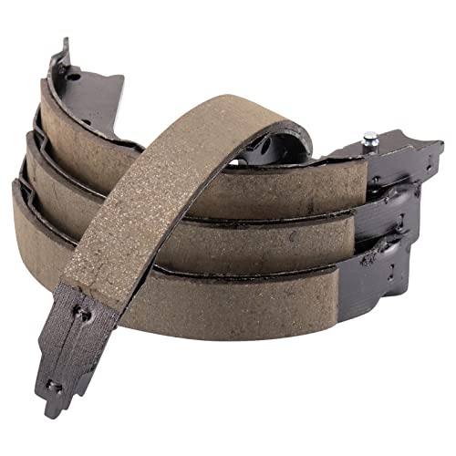 Image of TRQ Rear Brake Pad and Rotor Set Ceramic Parking Brake Shoe Compatible with 2007-2013 Acura MDX 2010-2013 ZDX 2009-2015 Honda Pilot