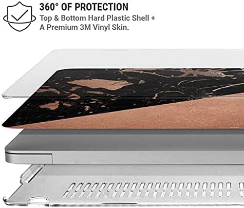 Skinit Case + Skin Compatible with MacBook Pro 15in (2016-19) Originally Designed Black and Rose Gold Marble Split Design