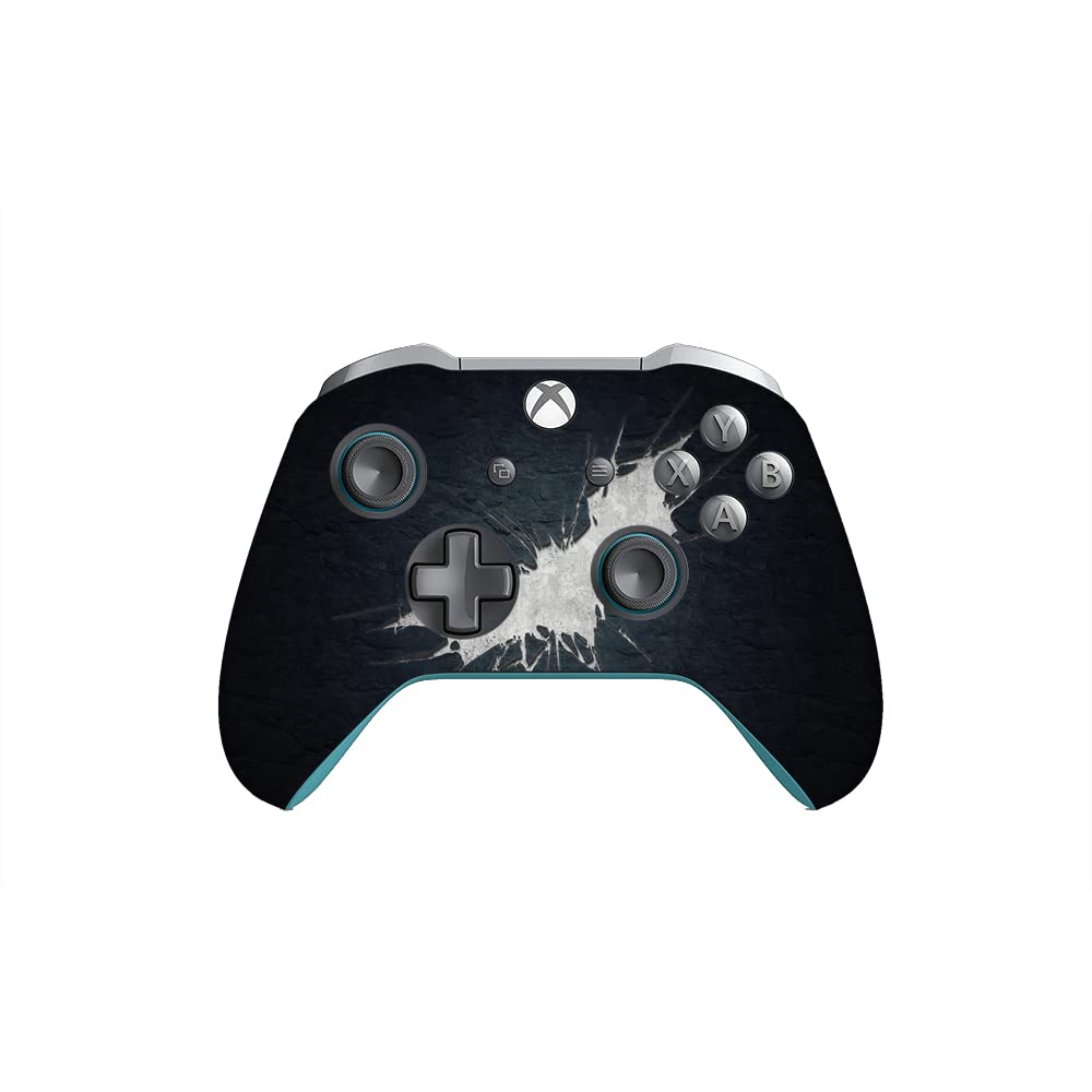 GADGETS WRAP Printed Vinyl Decal Sticker Skin for Xbox One/One S/One X Controller Only - Batman Logo Cracked