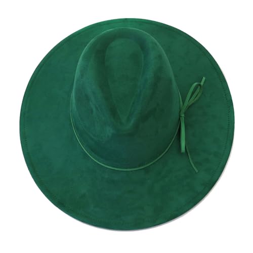 Image of Fedora Hats for Women Man with Big Wide Brim Classic Suede Panama Hat Western Outdoor hat