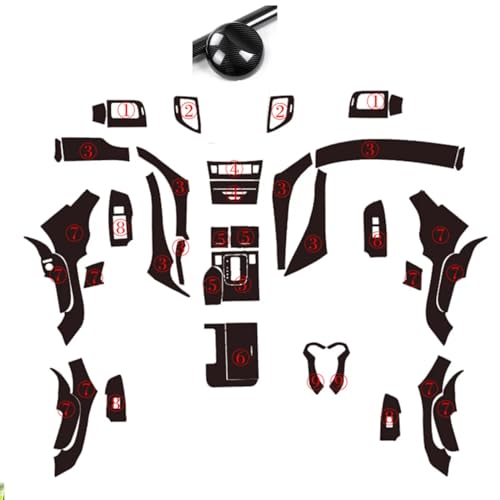 Autocollants carbone Honda Spirior 2009-2013 pour poignée et panneau central