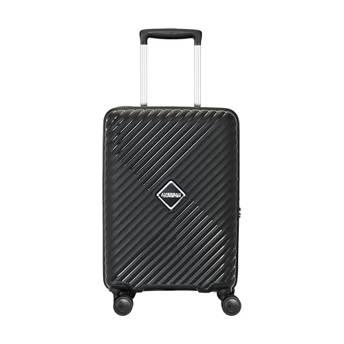 American Tourister Diamo 55 CM Cabin Trolley Bag with Combination Non TSA Lock & 8 Wheels Hard-Sided PC Small Suitcase/Travel Bag with Double Spinner Wheels/Trolley Bag/Luggage for Men & Women- Black