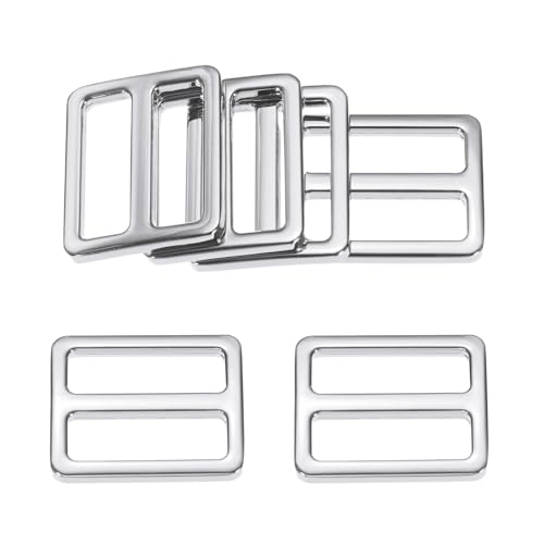 M METERXITY 6 boucles métal tri-glide, 1 pouce, alliage zinc, argenté