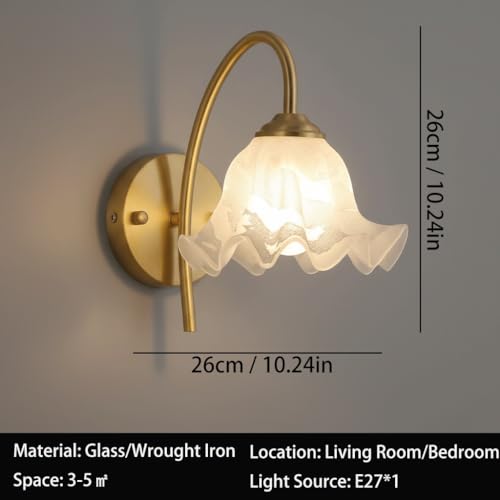 Aplique de pared E27 dorado con cadena e iluminación fija decorativa 6