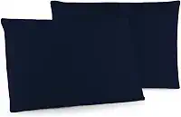 Kit 02 Fronhas Classic Tecido Percal 400 Fios 70x50 cm Antiácaro, Anti-pilling com Toque Macio - Azul Marinho