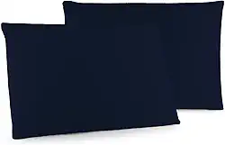 Kit 02 Fronhas Classic Tecido Percal 400 Fios 70x50 cm Antiácaro, Anti-pilling com Toque Macio - Azul Marinho