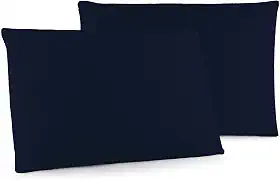 Kit 02 Fronhas Classic Tecido Percal 400 Fios 70x50 cm Antiácaro, Anti-pilling com Toque Macio - Azul Marinho