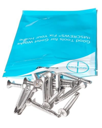 Image of Stainless Steel Sheet Metal Screws #10 x 1-1 /2 Inch 100pcs, Self Drilling Flat Head Phillips Stainless Steel 410 Screws Standard Thread Teks Screws for Wood to Metal Stud by IMSCREWS