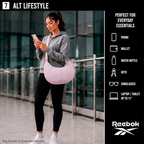 Image of Reebok Womens Crossbody Bag - Lightweight Stylish Nylon Quilted and Non-Quilted Everyday Crossbody Sling Bags for Women