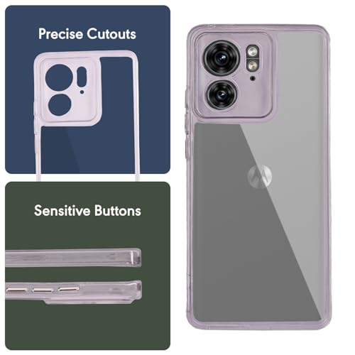 Image of SPRIG Compatible with Moto Edge 40 FusionCrystal Back Cover Drop Tested Shock Proof Mobile Case for Men, Women, Boys and Girls with Camera Protection (Transparent)