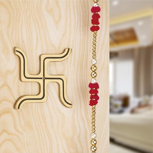 Image of COMPASS Brass Home Decorative Decor SWASTIK 卐 Wall Hanging Showpiece Antique | DI SW| Size:- 15 X15 cm | Pack Of 1