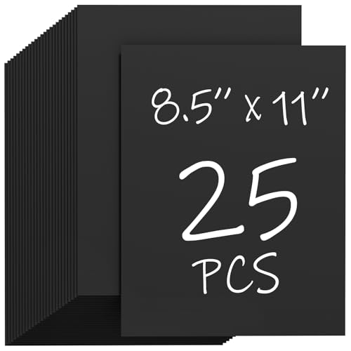 CreGear 25 Sheets Black Cardstock 8.5 x 11, 92lb/250gsm Card Stock Printer Paper, Thick Cardstock Cover Stock for Invitations, Printing, Invitations, Cards