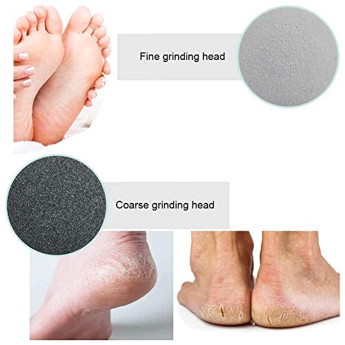 Electric Feet Callus Remover, Battery Operated Foot Grinder Callus Dead Skin Remover Vacuum Foot File Pedicure Tool(White + Blue) #TOP6