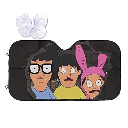 Bob Belcher Burger Windshield Sun Car Winsheild Sunshade Blocks UV Rays Sun Visor Protector to Keep Your Vehicle Cool