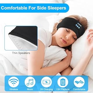 Flintronic Sleep Headphones, Headband Sports Headphones, Bluetooth Wireless Sleep Earphone with Ultra-Thin HD Stereo Speakers, Suitable for Sports/Side Sleep/Yoga/Fitness/Relaxation-Ideal Gifts
