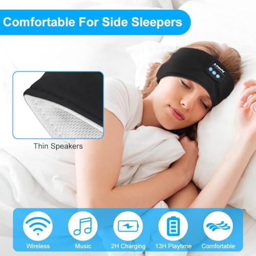 Miniatura 3 de Flintronic Auriculares Para Dormir, Diadema Deportiva Para Dormir 5.4, Antifaz Para Dormir Auriculares Bluetooth, Para Deportes, Musica, Correr, Viajar Negro