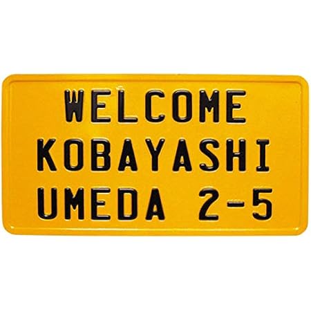 Amazon オリジナル 看板 ナンバープレートs 3列 カスタムプレートサービス5 作成 製作 エンボス 店舗用 表札 ネームプレート おしゃれ Us バイク サイズ ライセンスプレート 西海岸 アメリカン雑貨 標識 サイン 文房具 オフィス用品