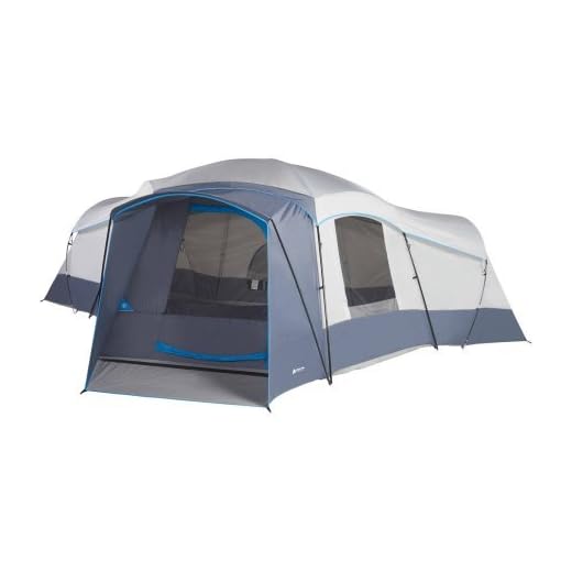 16 Person 23.5' x 18.5' with 3 doors and 3 rooms Cabin Tent in Grey/Blue