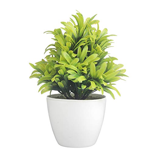 Image of Foliyaj Artificial Plant with Long Green Leaves|Bonsai Tree|Artificial Flower|with Pot|Home Decor for Living Room Home Office Shop|House|Gift|Decoration