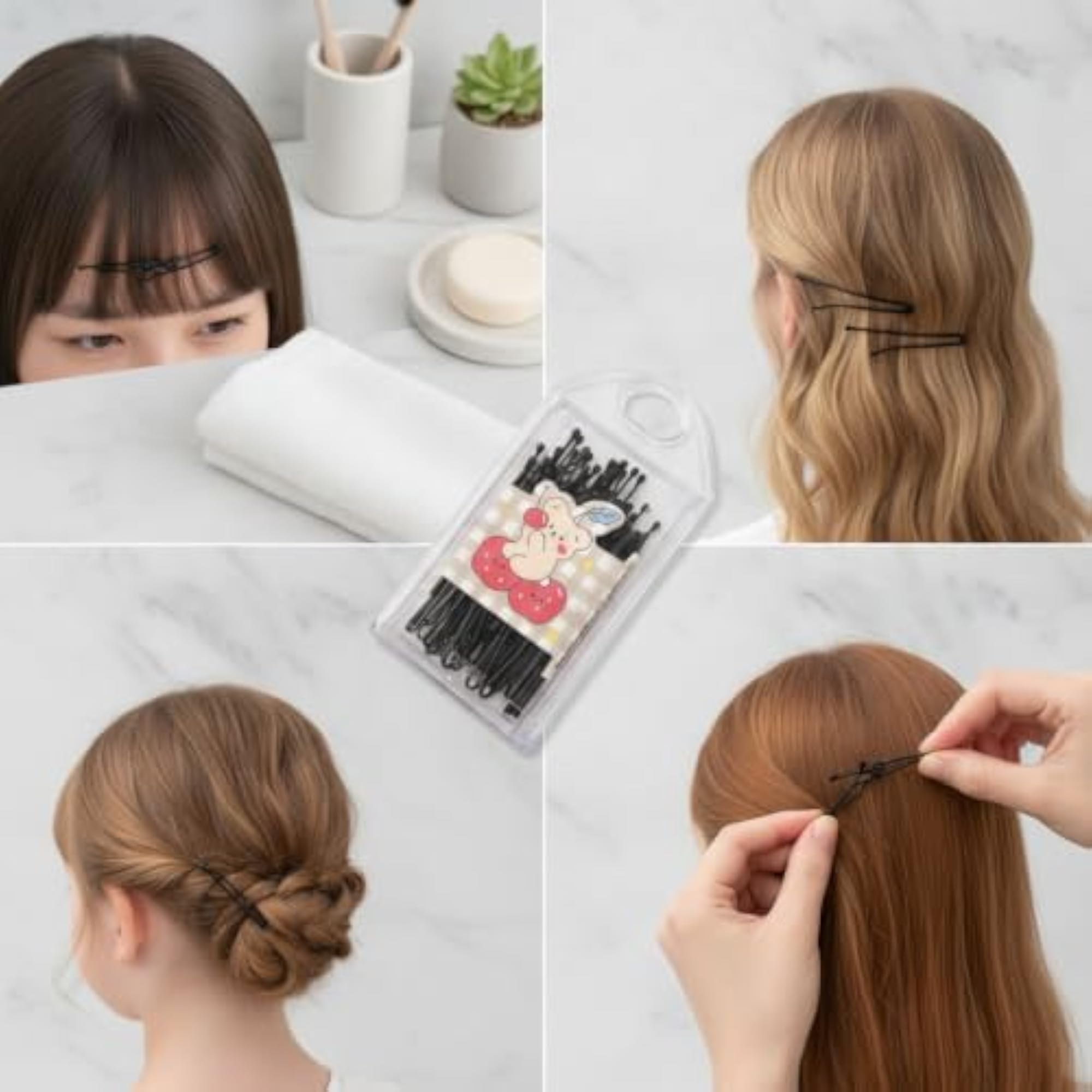 30 Pack Black Hair Clips for Women, Basic Styling