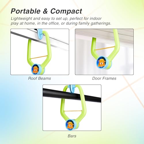 Image of Amazon Brand - Symactive Hanging Table Tennis Self-Training Gaming Set | 2 Racket & 6 Practice Balls | Portable | Double Sparring Hanging | Durable | Multicolor