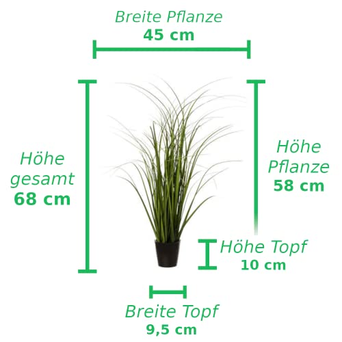 Foto von Grasbusch im Topf, Höhe: 68 cm (Inkl. Topf) , Kunstgras Gras Gräser Dekogras hoch Blumentopf Kunstpflanze künstliche Pflanze Büro Deko Plastikpflanzen Kunstblumen
