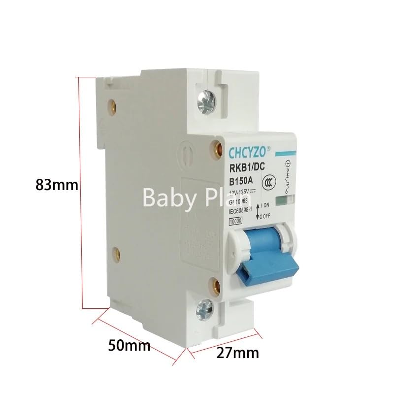 Interruttore Magnetotermico Interruttore Automatico CC 1P 2P 12V 24V 36V 48V 60V 72V 96V 120V Celle Solari Batteria RV Scarica 100A 125A 150A 200A 250A Interruttore Differenziale(2P,125A)