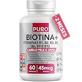 Biotina + puro nutrition pele cabelo e unhas 45 mcg de biotina por