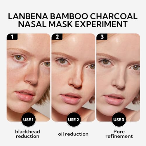 Lanbena Upgraded 2.0 Bamboo Charcoal Blackhead Remover Mask, 60 Pcs Nose Strips, Peel Off Face Mask Pore Whiteheads Cleanser Strawberry Nose Purifying thumb #5
