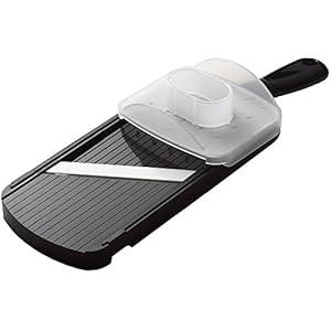 Kyocera Advanced Ceramic Double-edged Mandolin Slicer With Guard, Black, 4.6″x12.7″x0.4″
