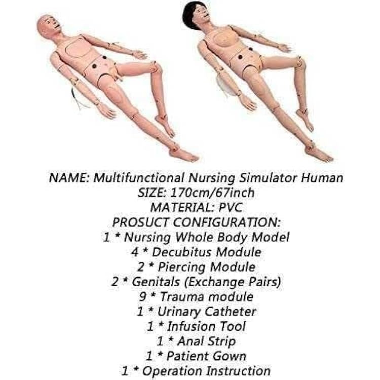Patient Care Manikin,CPR Simulator,Basic Geri Nursing Skills Geriatric Human Model for Students Education Teaching Medical Training Skills