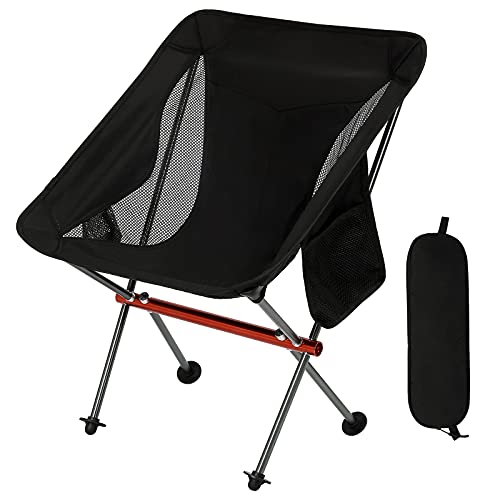 SHALLWE Ultralight Camping Chairs, All Aluminum Frame...