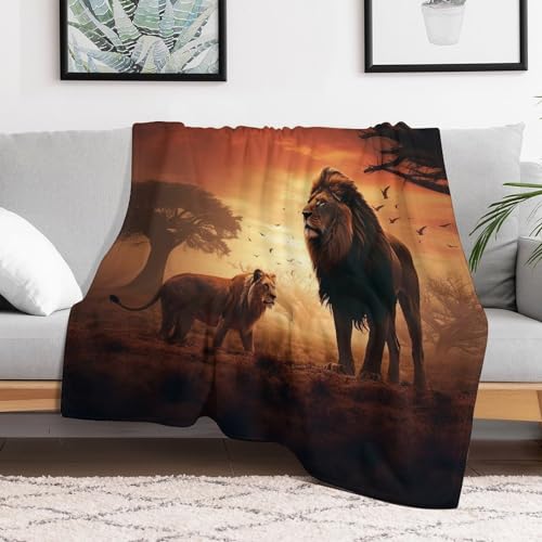 Couverture lion plaid en flannel, idée de cadeau idéale - 3