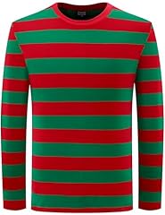 Red and Green Striped Long Sleeve