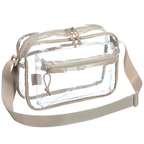 Image of BORMELUN Women's See Through Messenger Bag Clear Stadium Work Crossbody Shoulder Purse