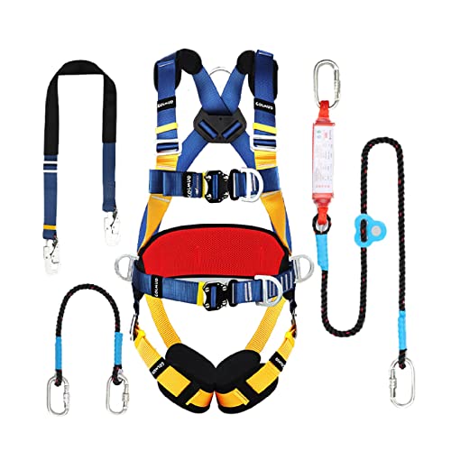 SwaYve Imbracatura Di Sicurezza per Lavori in Quota, Cintura Di Sicurezza Anticaduta a 5 Punti, Attrezzatura Di Protezione Anticaduta/a
