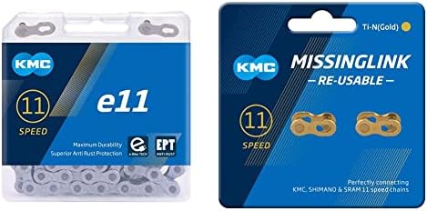 KMC Unisex's e11 EPT eBike Chain, Dark Silver, 136 Link