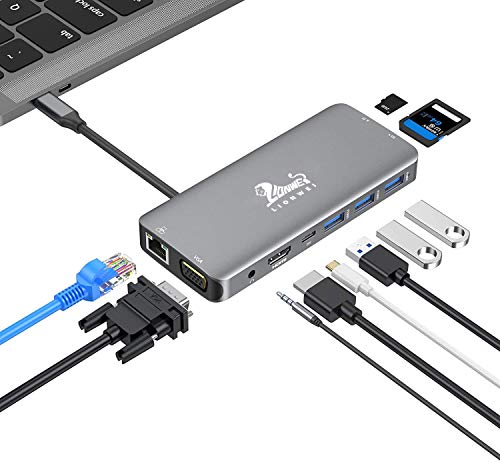 USB C Hub Adapters for MacBook Pro/Air, 10 in 1 USB C Docking