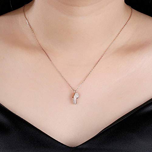 Ywring Sterling Silver Necklace For Women Whistle Styling Diamond Pendant,Rose Gold,1.50.7Cm #TOP6