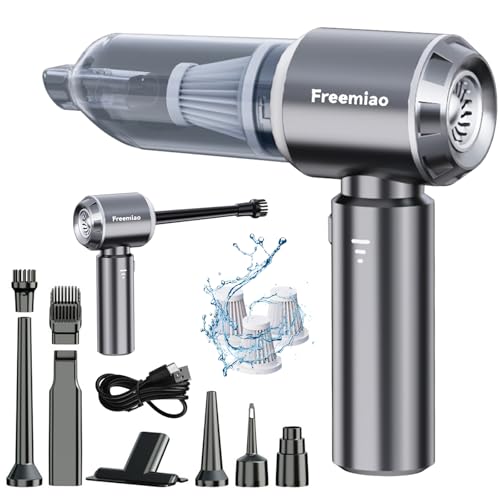 Freemiao Cordless Car Vacuum Cleaner 5-in-1 Handheld Mini Computer Vacuums 23000Pa Powerful Suction/Blowing/Inflation/Dust Removal HEPA Filter Rechargable Portable for Car, Pet Hair, Keyboard, Home Freemiao Cordless Car Vacuum Cleaner 5-in-1 Handheld Mini Computer Vacuums 23000Pa Powerful Suction/Blowing/Inflation/Dust Removal HEPA Filter Rechargable Portable for Car, Pet Hair, Keyboard, Home