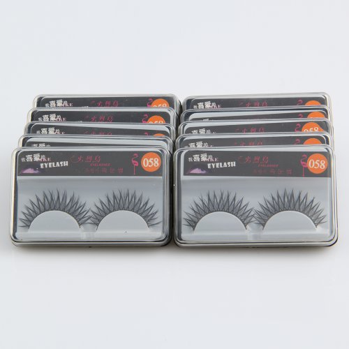 10 Pair Reusable Charming Cross Fake False Eyelashes Glue Adhesives Eye Lashes 58