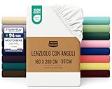 Utopia Bedding Lenzuolo con Angoli Due Piazze Matrimoniale - 160x200cm - Bianco - Microfib...