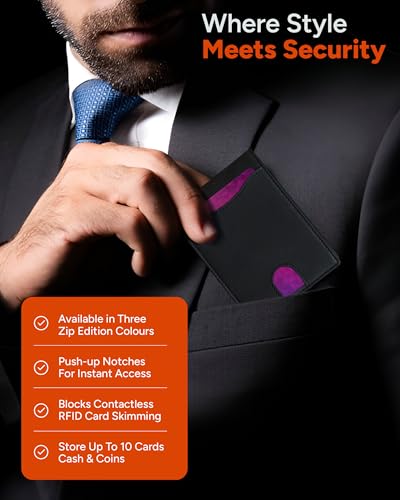 RFID Blokkerende Bifold Kaart Portemonnee met Trek Tab en Geschenkdoos – Stijlvolle Heren Portemonnee – Creditcardhouder Portemonnees voor Heren (DELTA Collectie) - Afbeelding 6