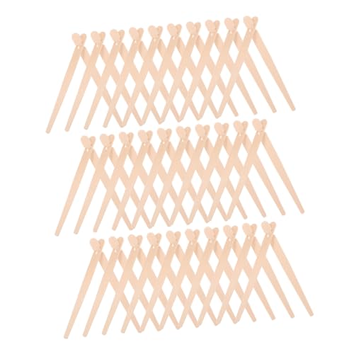 Cabilock 100 Sets Wooden Food Tongs European Style Snack Serving Clips Friendly Bread Pastry Utensils and Comfortable Grip for Parties and Buffets