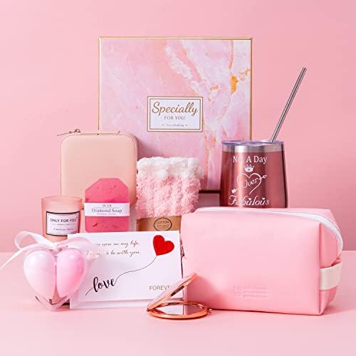 Makeup Gifts Set For Women,Awesome Thank You Gifts with Cosmetic Bag Jewelry Box for Women Who Have Everything,Thoughtful Women Birthday Gifts for Female Wife Daughter Girlfriend Mom Coworkers