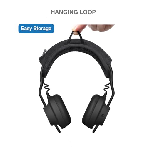 Funda para cojín de diadema compatible con Aiaiai TMA-2 Move, TMA-2 Studio, TMA-1 Studio Wireless Headphone, TMA-2 Modular H03 Headband, cojín de 6mm de grosor, deslizador de cremallera sin juego, bucle para colgar miniatura 5