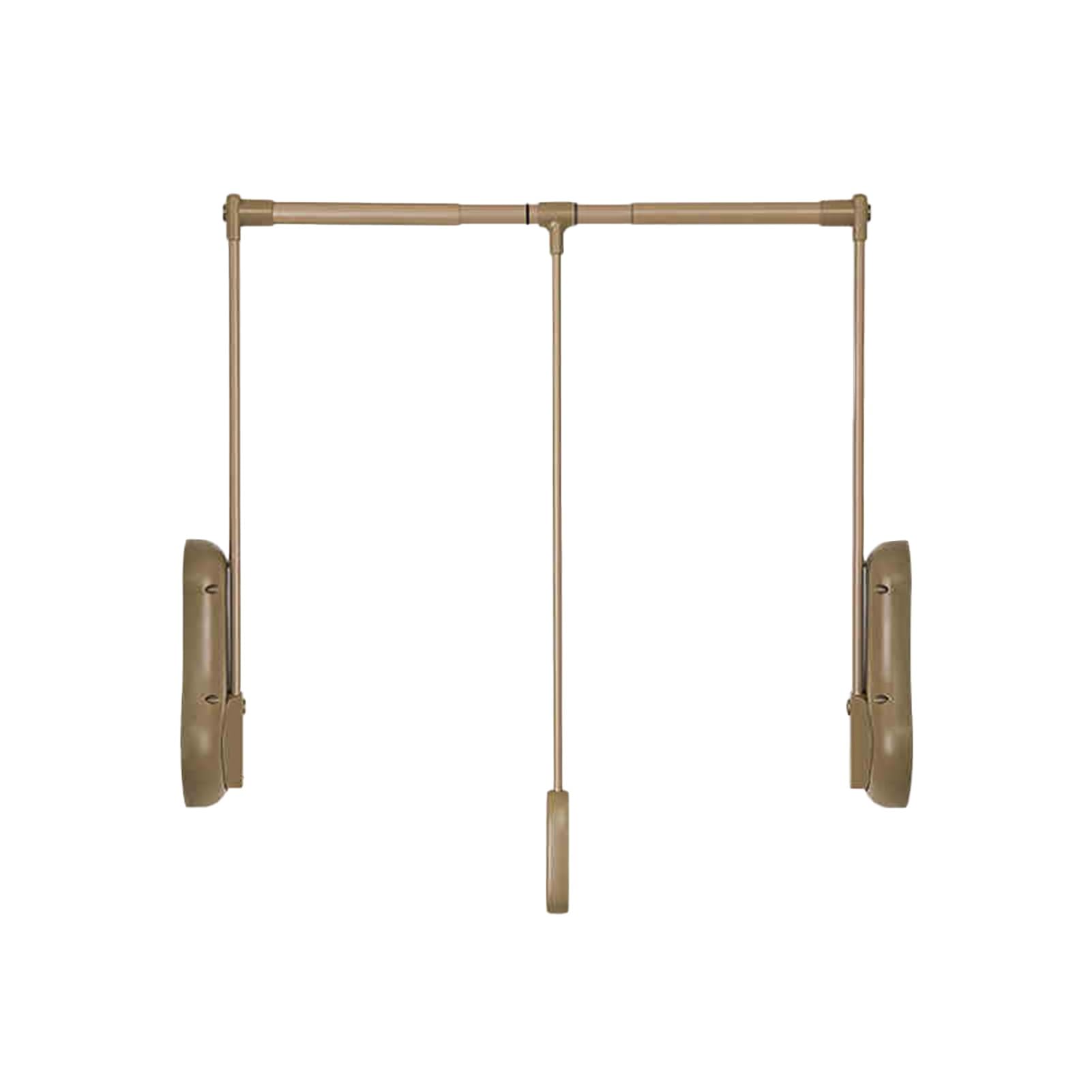 HTTGDGDH Heavy Duty Pull Down Closet Rod, 66 Lbs Capacity, Adjustable For 20.08-45.28 Inch Cabinets, Space-Saving Closet Organizer, Easy Installation,Brown-850-1150mm