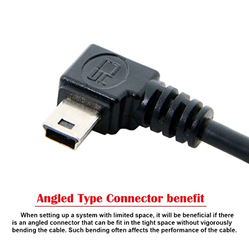 chenyang Mini USB Cable USB 2.0 Male to Mini USB 5 Pin Male 90 Degree Left Angled Charging Data Transfer Extension Cable 3M - Image 3