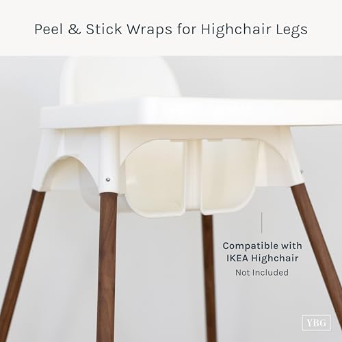 Image of Yeah Baby Goods Highchair Leg Wraps (Walnut) - Compatible with The IKEA Antilop Highchair - Stylish IKEA High Chair Accessories w /Easy Self-Adhesive